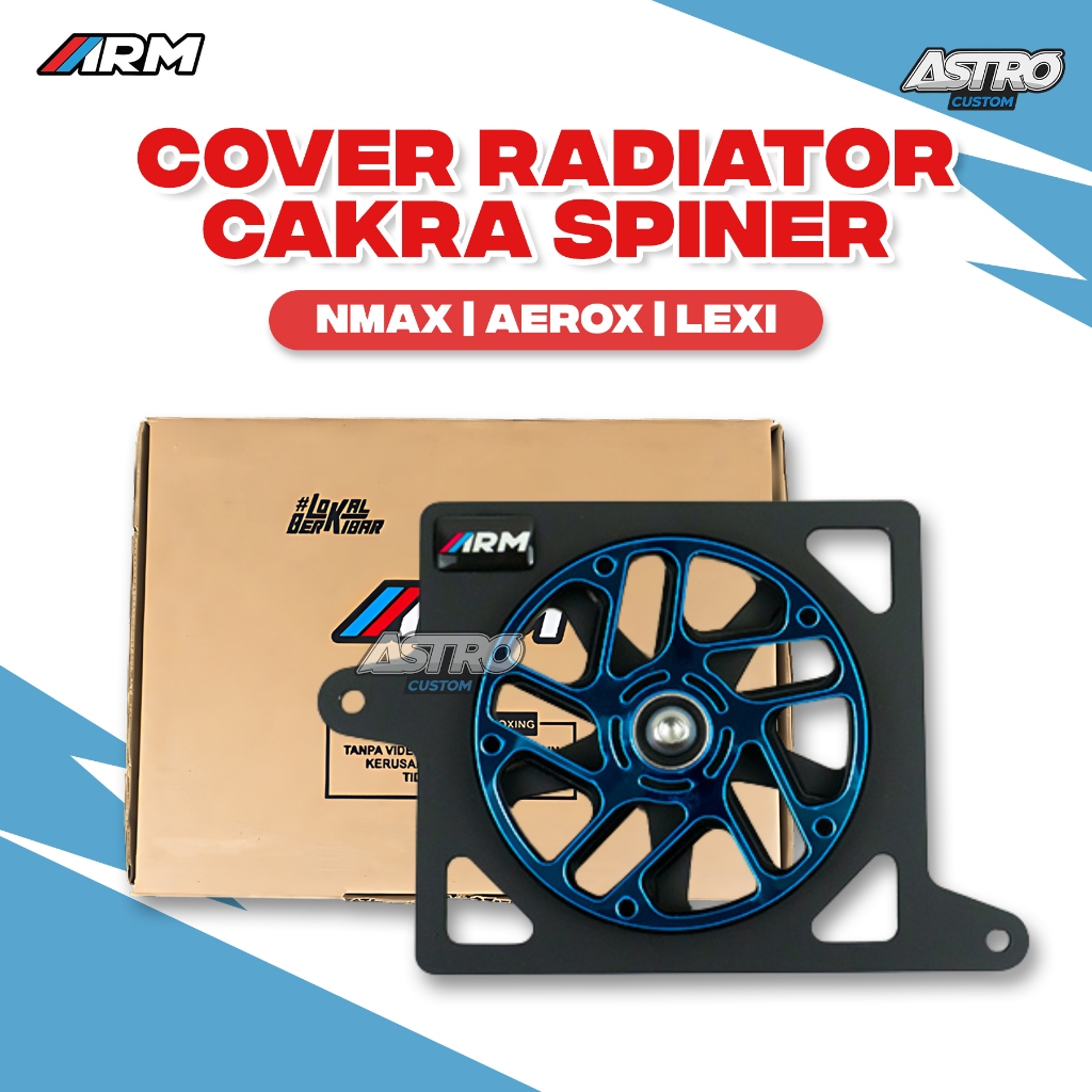 Cover Radiator Spinner Cakra Arumi Nmax 155 Aerox Lexi 125 Silver Two Tone Full CNC Aksesoris Motor