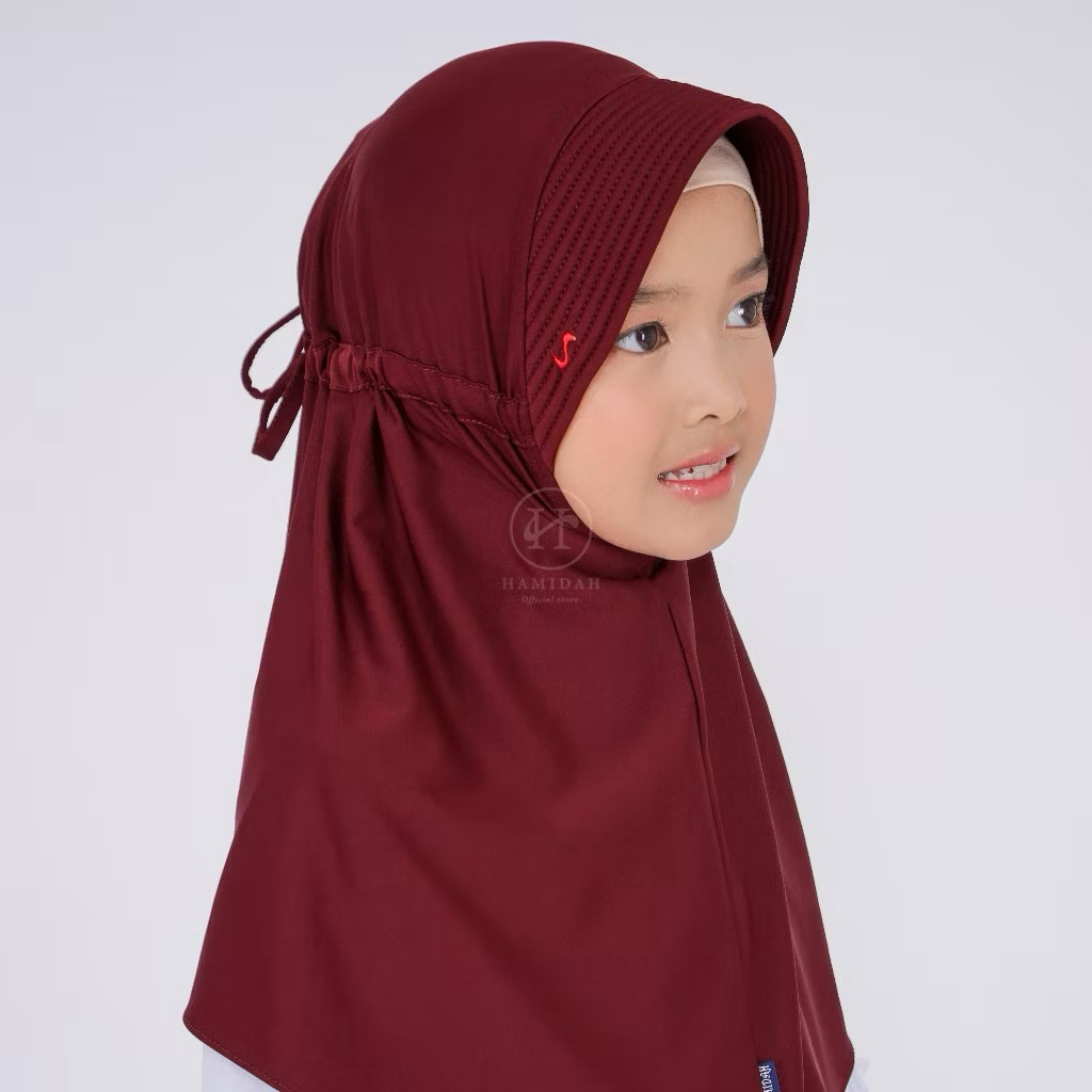 Hijab Bergo Serut Oval Anak Hamidah Premium All Size