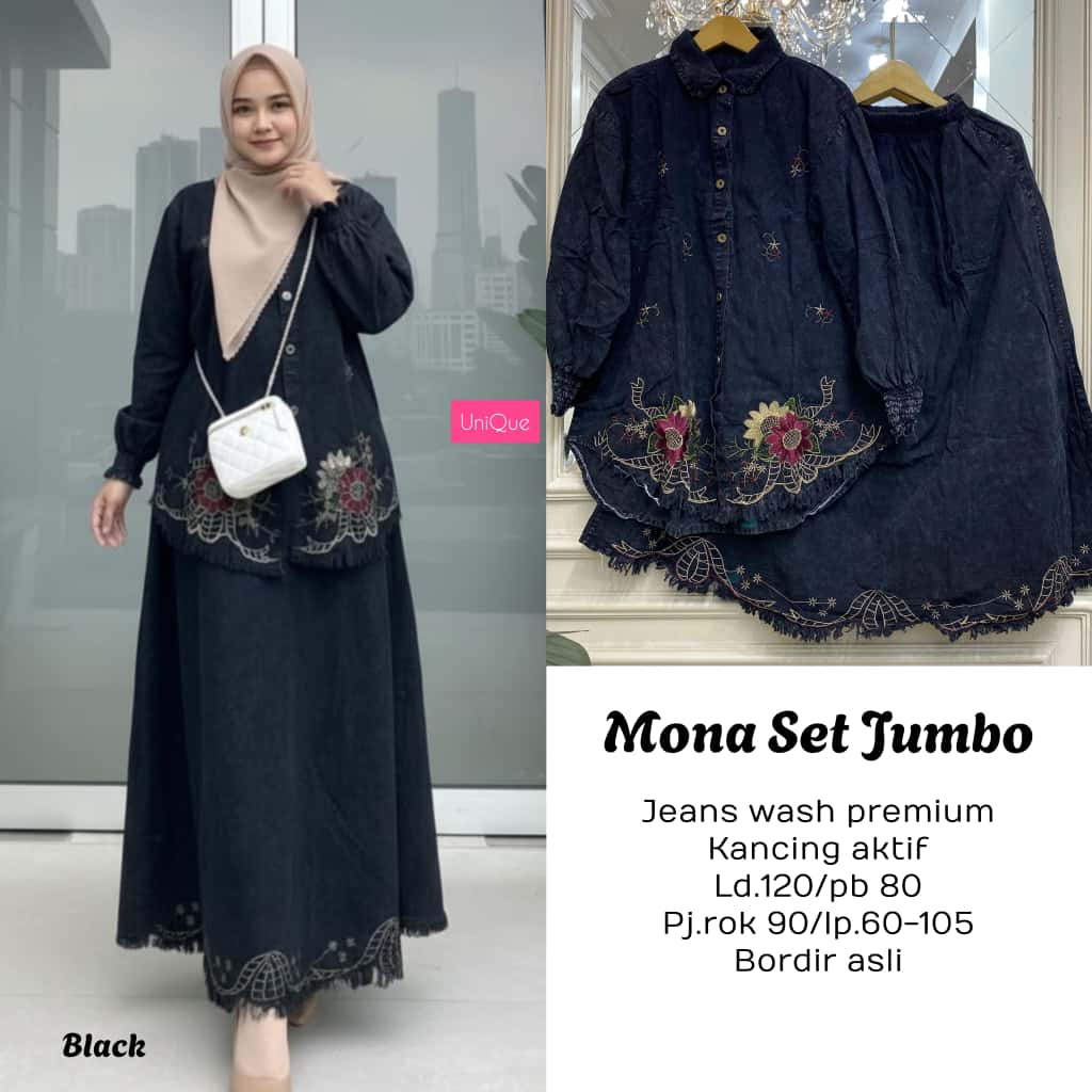 Pakaian Wanita HQ MONA SET JUMBO JEANS From UNIQuE FASHION STORE