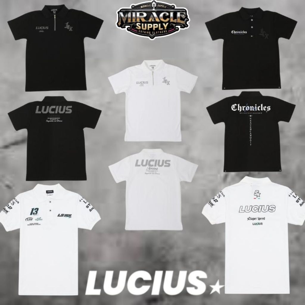 [LUCIUS STUDIO] 100% ORIGINAL Polo-Shirt Lucius Studio All Artikel Lucius Crystal Black | Lucius Cry
