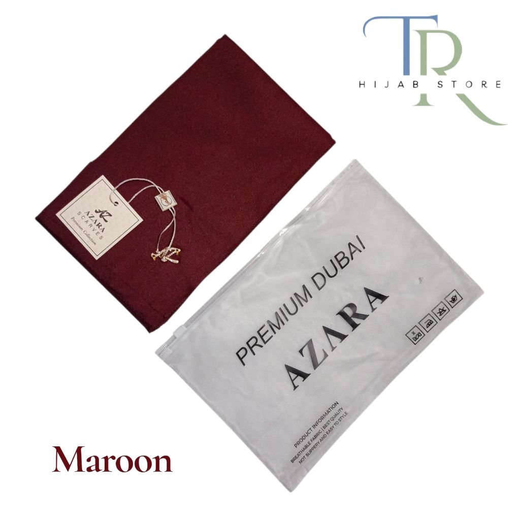 (Free Pouch) TR_Hijab Segi Empat Azara Polos||Hijab Azara SuperFashion