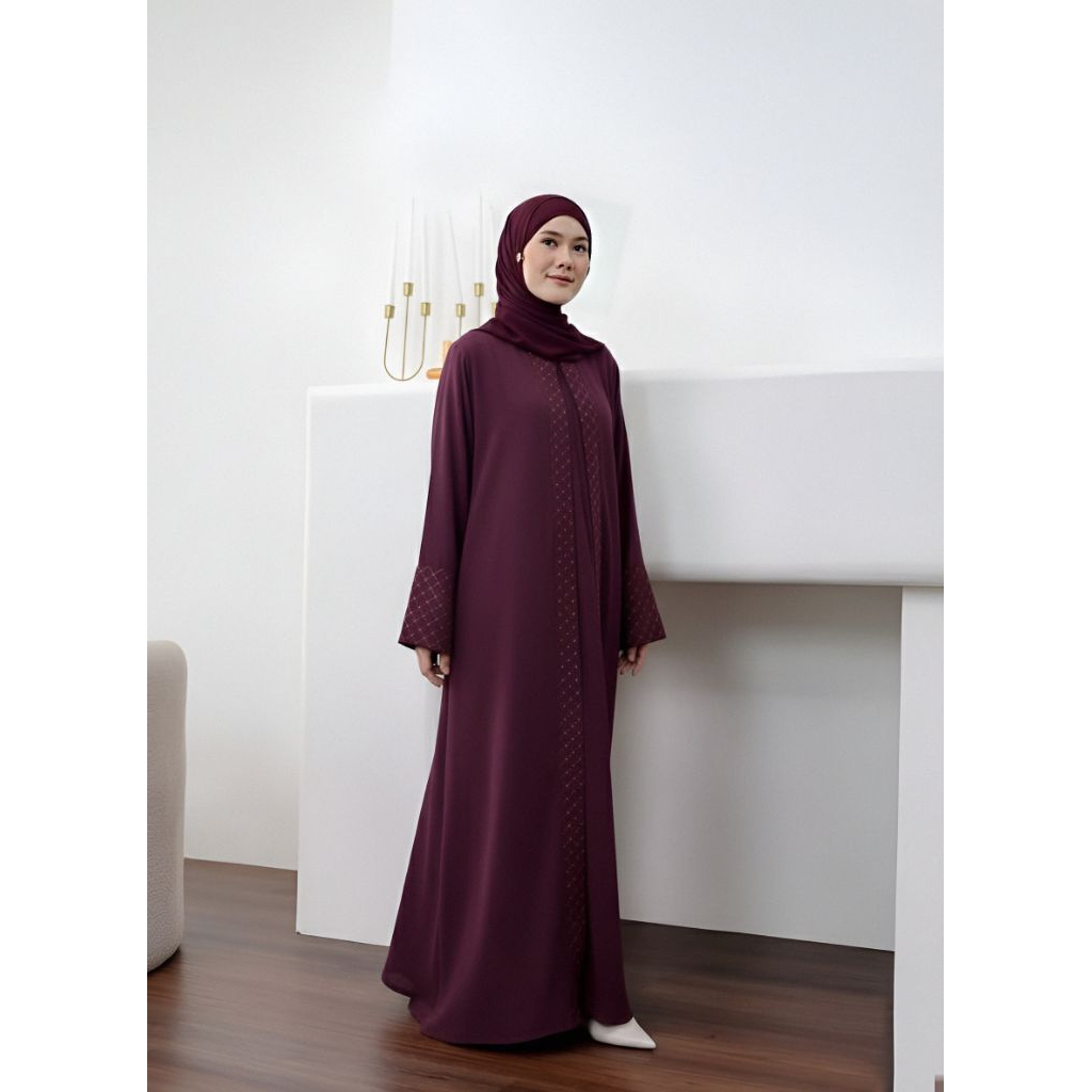 MELISA ABAYA VIRAL 2026 GAMIS LEBARAN TERBARU BAHAN CERUTY BABYDOLL MIX TILLE KOTAK