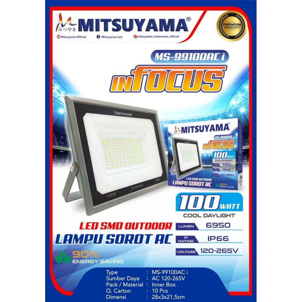 Lampu sorot / Lampu tembak led 100 watt Mitsuyama