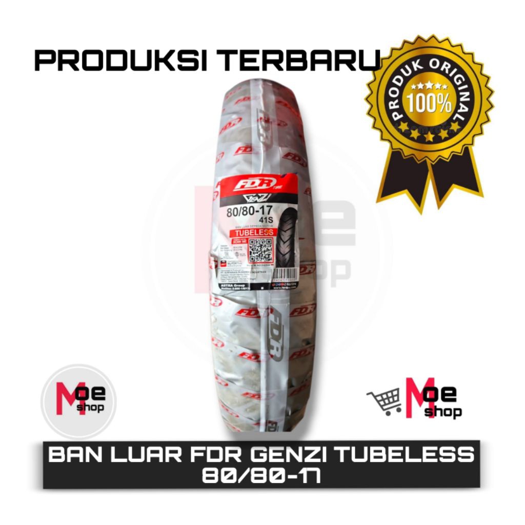 BAN LUAR FDR GENZI PRO TUBELESS 80/90-17 , 90/80-17 , 100/80-17 , 120/80-17 100% ORIGINAL TERBARU