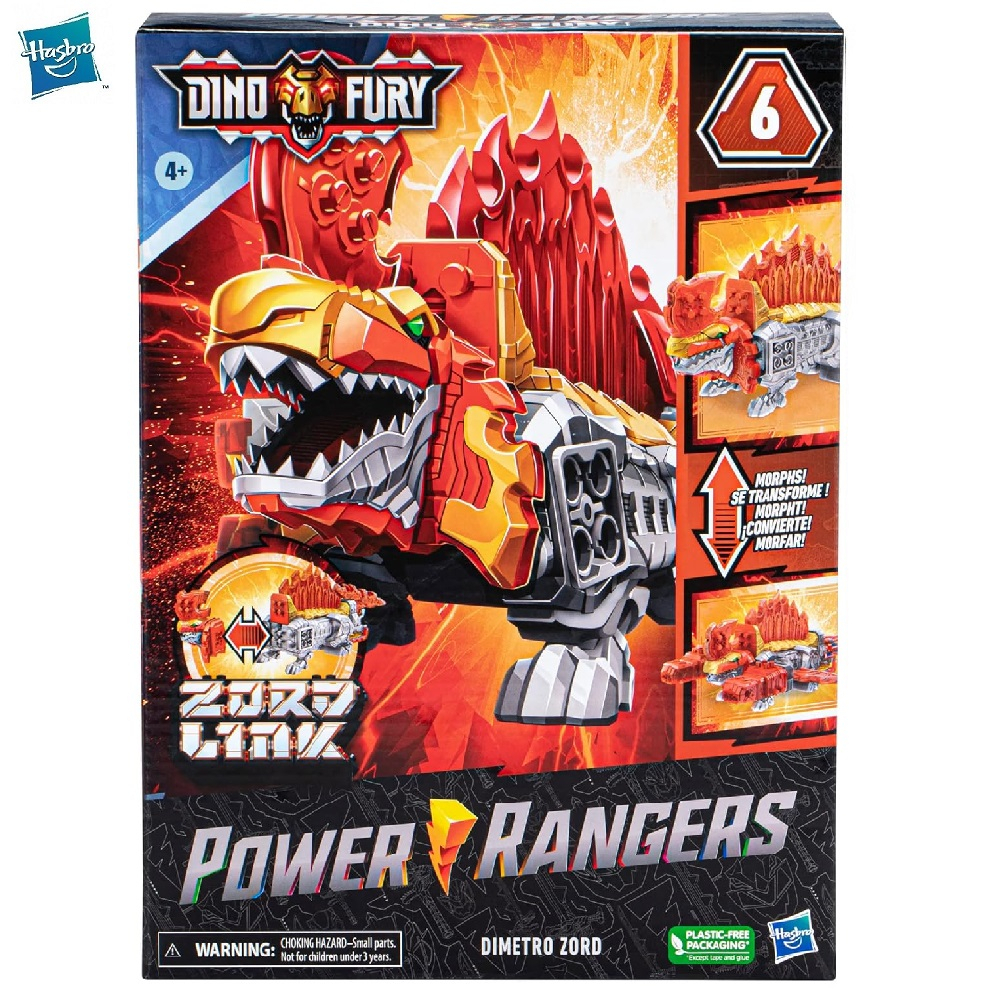 Mainan anak action figure Power Rangers Dimetro Zord Dino Fury zord link action figure hasbro
