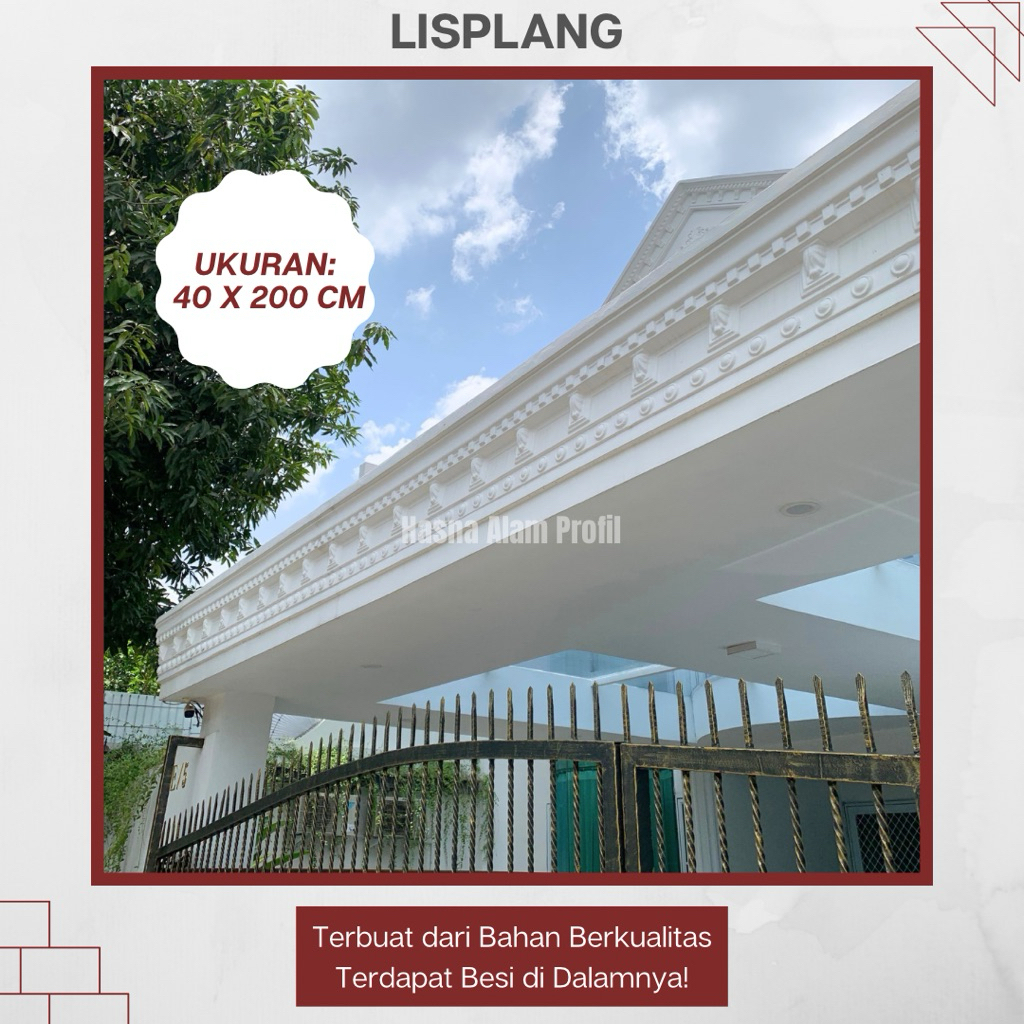 Lisplang Beton Klasik 40 x 200 cm – Lis Profil Rumah Klasik, Lis Profil Beton, Dekorasi Bangunan
