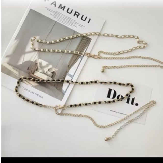 Ikat Pinggang H163 Ikat Pinggang Model Rantai Mutiara Imitasi Fashion Wanita Belt