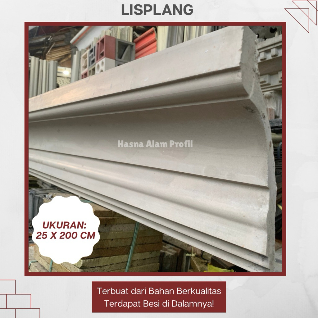 Lisplang Beton 25 x 200 cm – Lis Profil Rumah, Lis Profil Beton, Dekorasi Bangunan