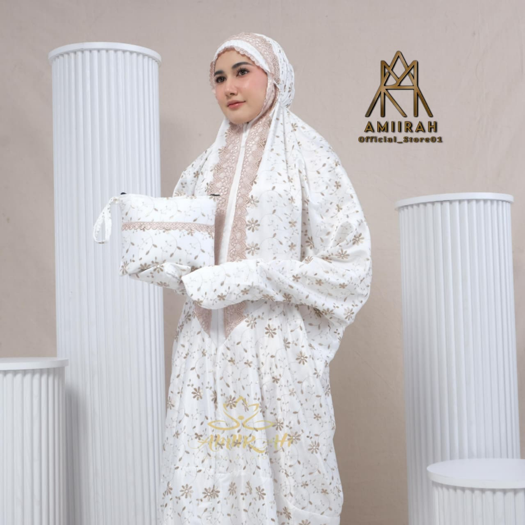 Rpncollection ~ Mukena Terusan Dewasa Premium Sutra Milo Prada Full Bordir Mewah Exlusive Mukenah La