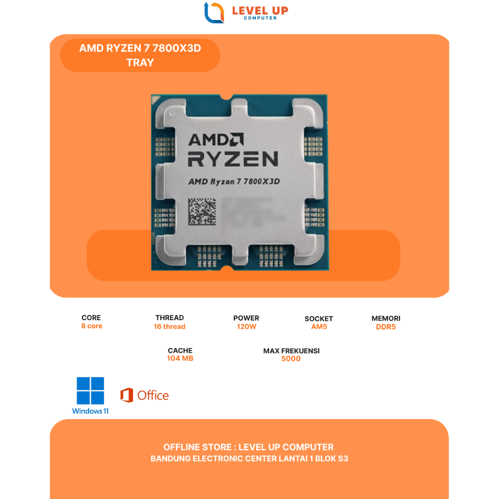 AMD RYZEN 7 7800X3D TRAY