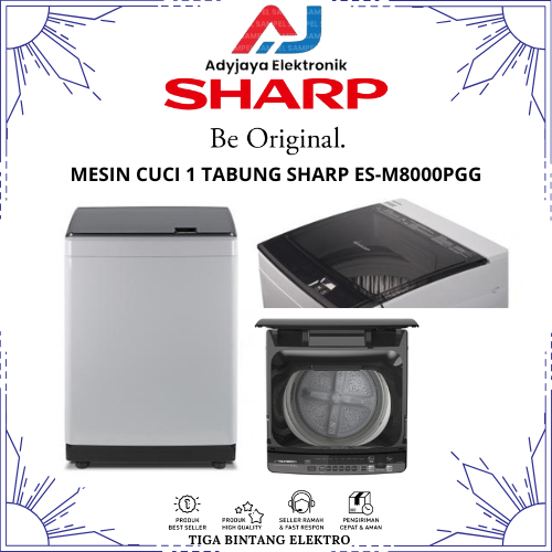 MESIN CUCI 1 TABUNG SHARP ESM 8000PGG