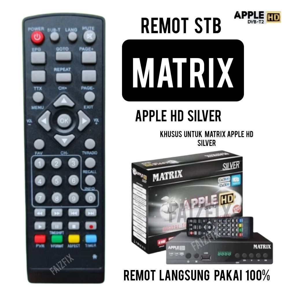 Remote stb matrix apple hd silver