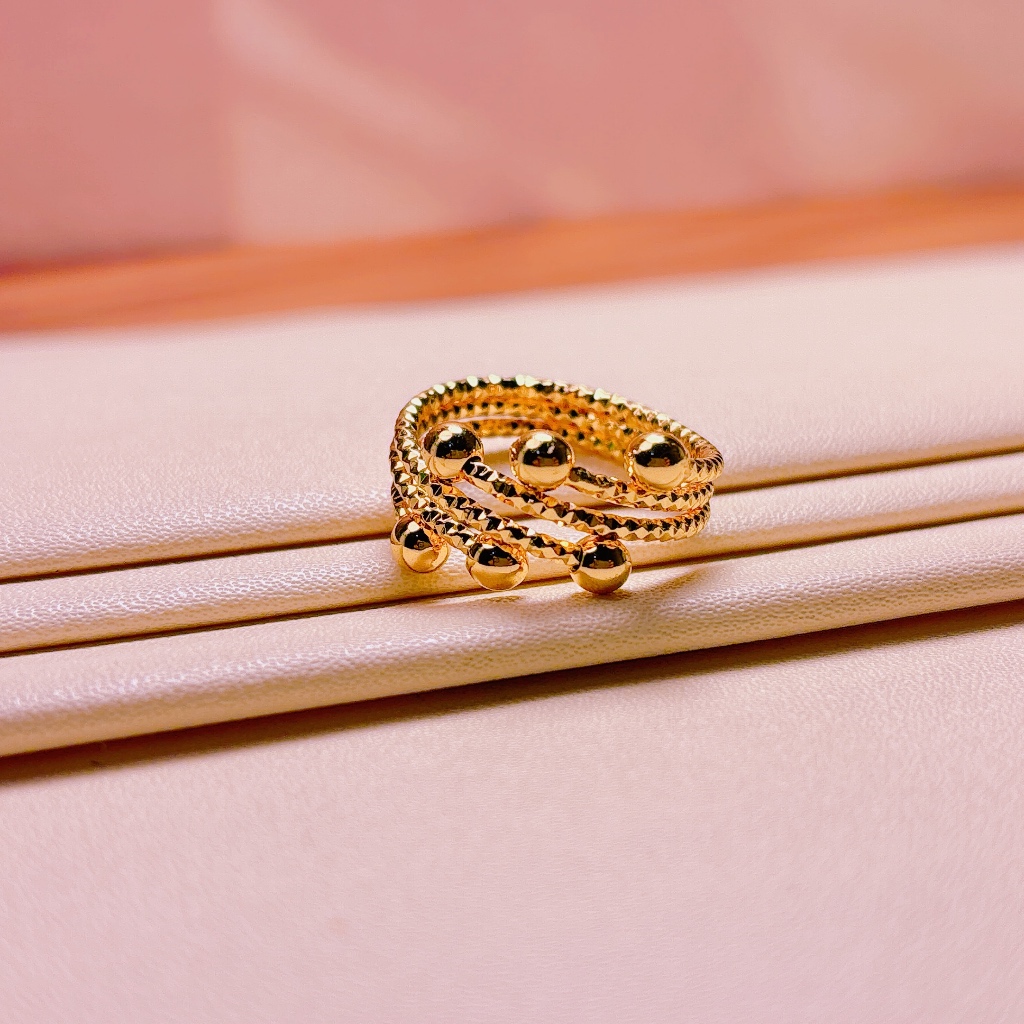 Cincin Koin Dubai Xuping Lapis Emas 24K Anti Karat CIncin Koin Wanita Fashion Klasik