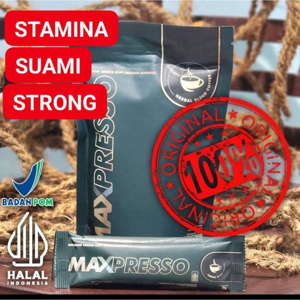 MAXPRESSO HWI KOPI GINSENG STAMINA STRONG PRIA KUAT TAHAN LAMA ASLI AMPUH AMAN ORIGINAL BPOM TIDAK M