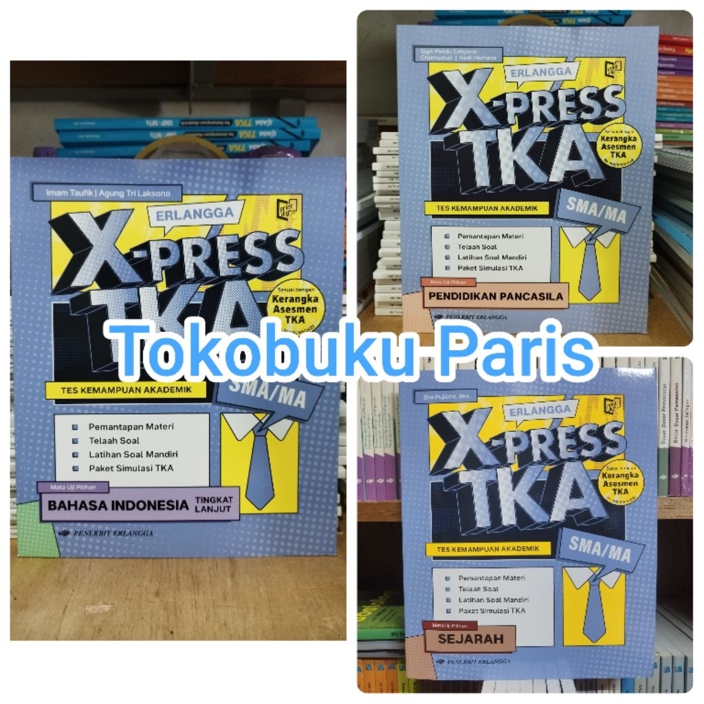 ORI Buku Erlangga X-Press TKA Bahasa Indonesia Lanjut, Pendidikan Pancasila, Sejarah SMA MA 2026 Erl