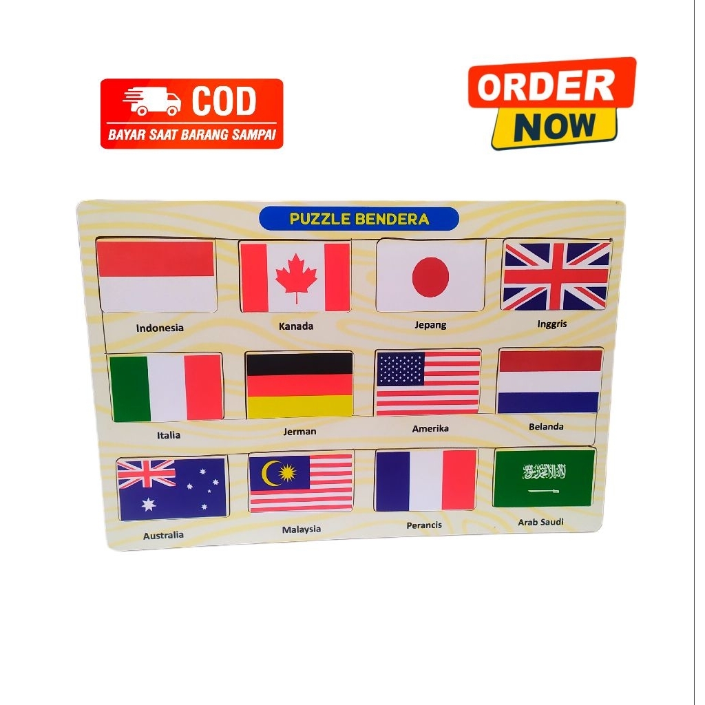 Mainan Edukasi Puzzle Bendera Negara
