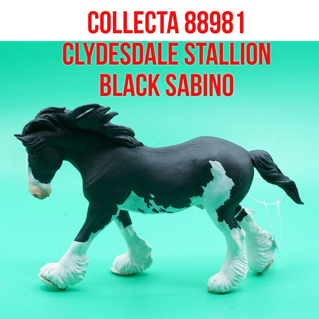 Collecta 88981 Clydesdale Stallion Black Sabino Horse Kuda Jantan Clydesdale Equus ferus caballus | 