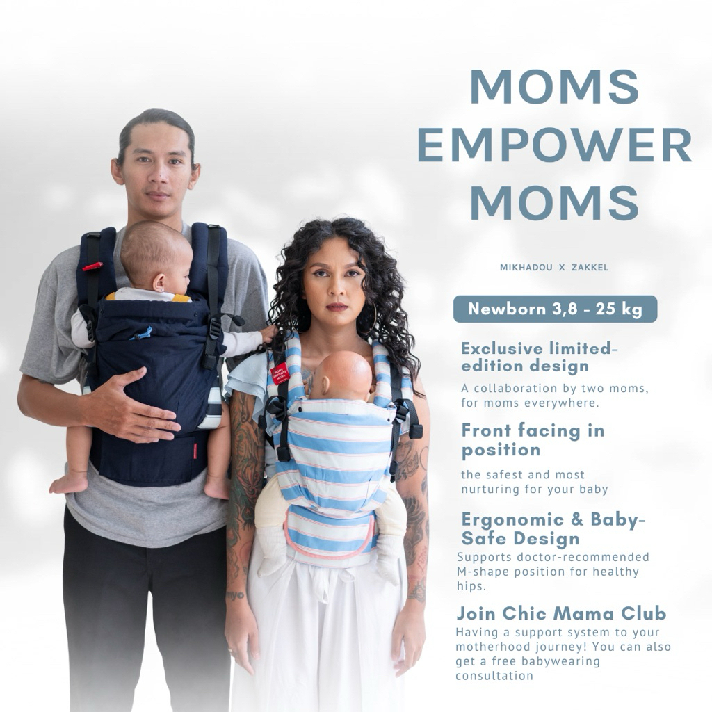 Mikhadou - MEM Shift (Soft Structure Carrier) SSC Gendongan Bayi Depan M Shape - Baby Carrier