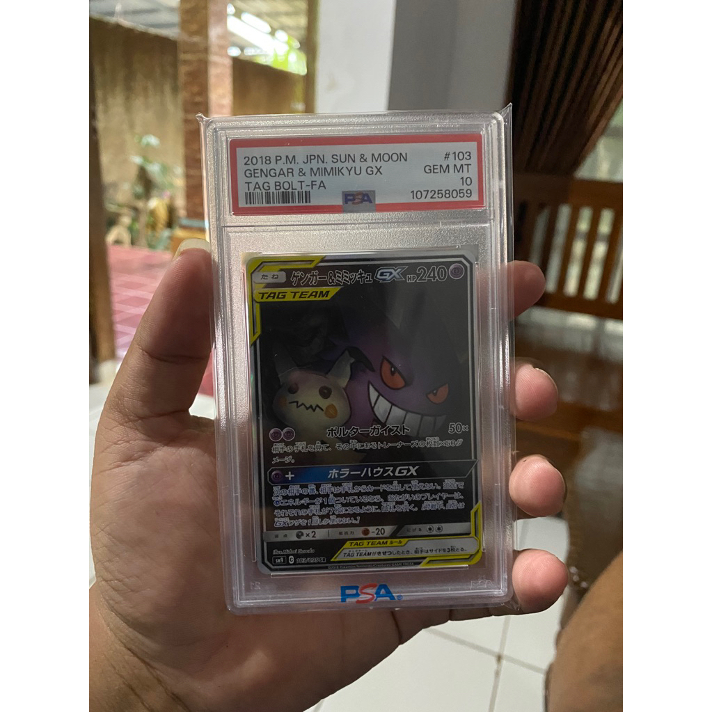 Gengar & Mimikyu GX Tag Bold FA PSA 10