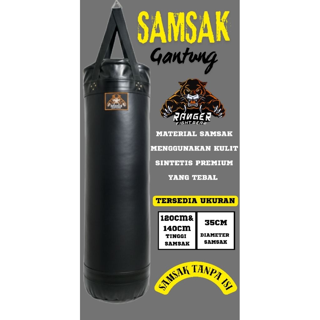Samsak tinju 120cm & 140cm X 35cm samsak boxing samsak beladiri samsak gantung bahan kulit sintetis 