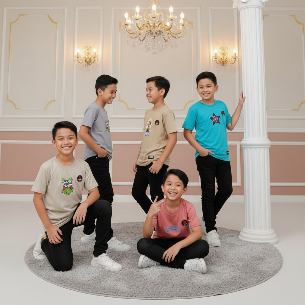 Kaos Anak Laki-Laki 5 - 10 Tahun 5 Pcs 100Ribu / Baju Kaos Anak Laki-Laki