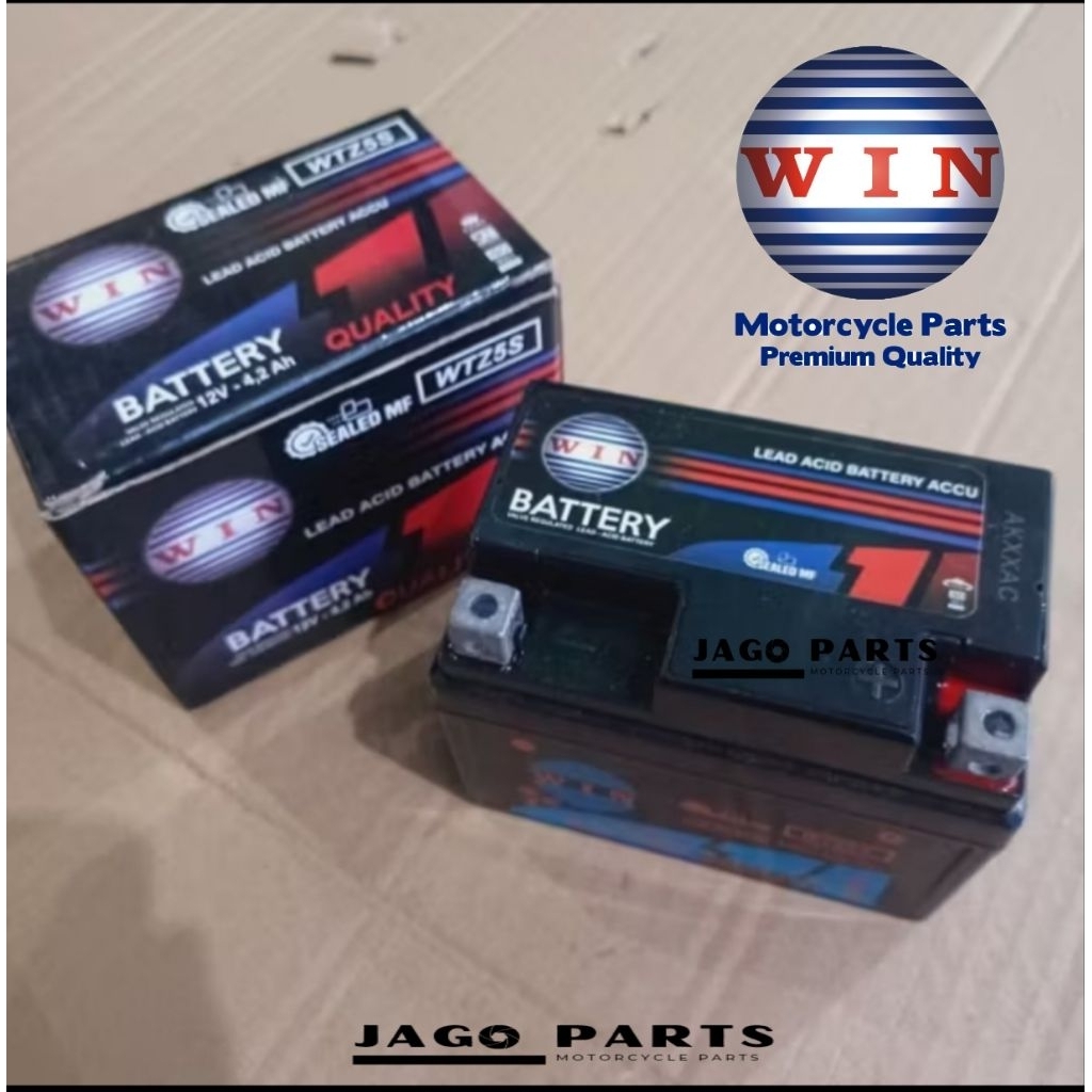 Aki | Battery WTZ5S GTZ5S Kering Accu MF Beat Supra X 125 Karisma Vixion Mio injeksi Xeon Original W