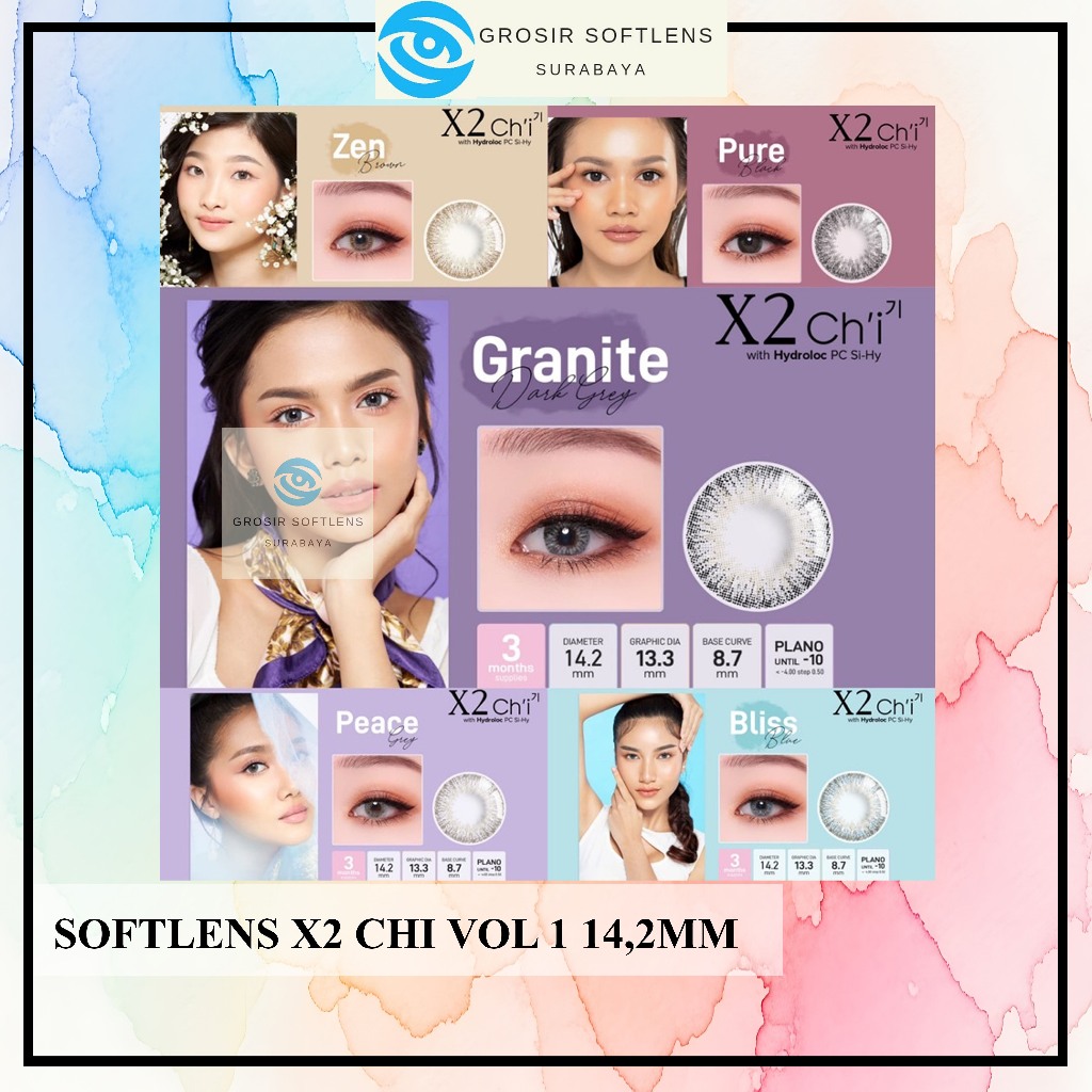 Softlens X2 CHI VOL I 14,2MM Normal & Minus (-0,50 S/D -6,00) By X2 / Soflen X2 Chi Vol I / X2 Chi V