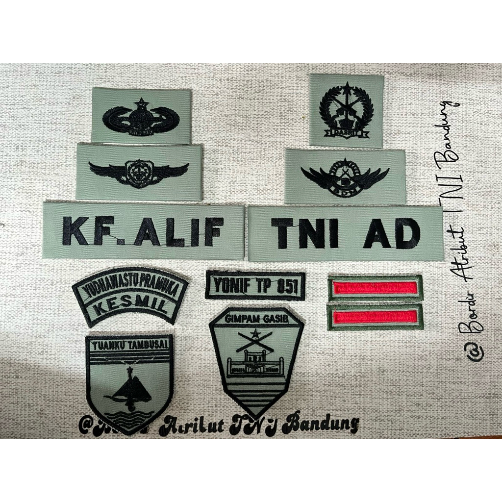 PAPAN NAMA ATRIBUT TNI TERBARU PERKERAS