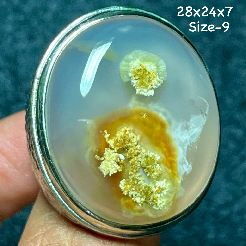 Cincin Batu Akik Natural Baturaja Lumut (Asli Alam)