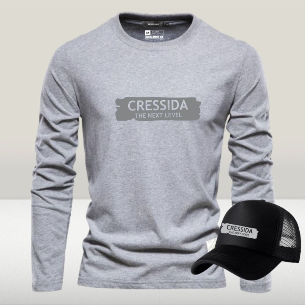 Cressida blok silver  Kaos motiv  Lengan Panjang Dewasa Cotton Combed 30s - T-Shirt Kaos Panjang