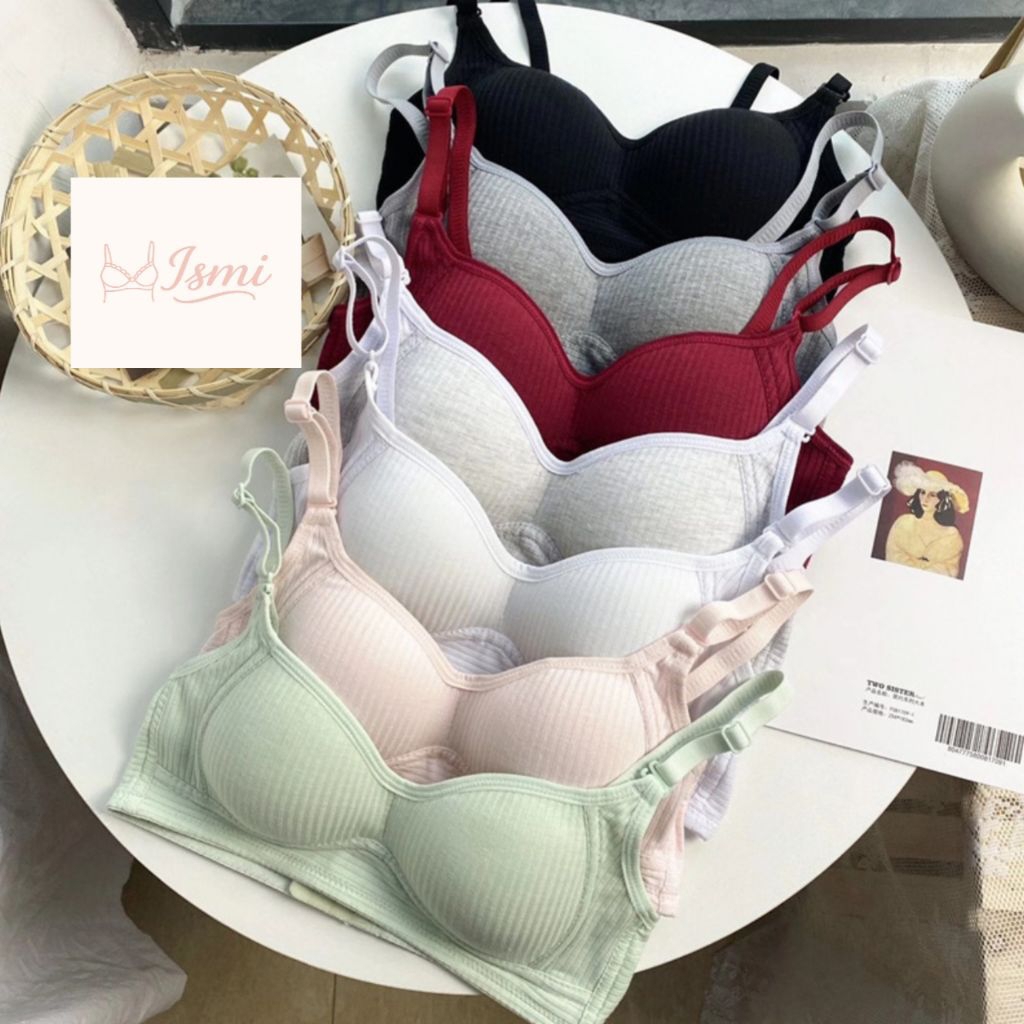 6 Pcs Bra BH Busa Tipis Tanpa Kawat BH Bra Wanita Perempuan Dewasa Remaja Busa Tebal Tanpa Kawat