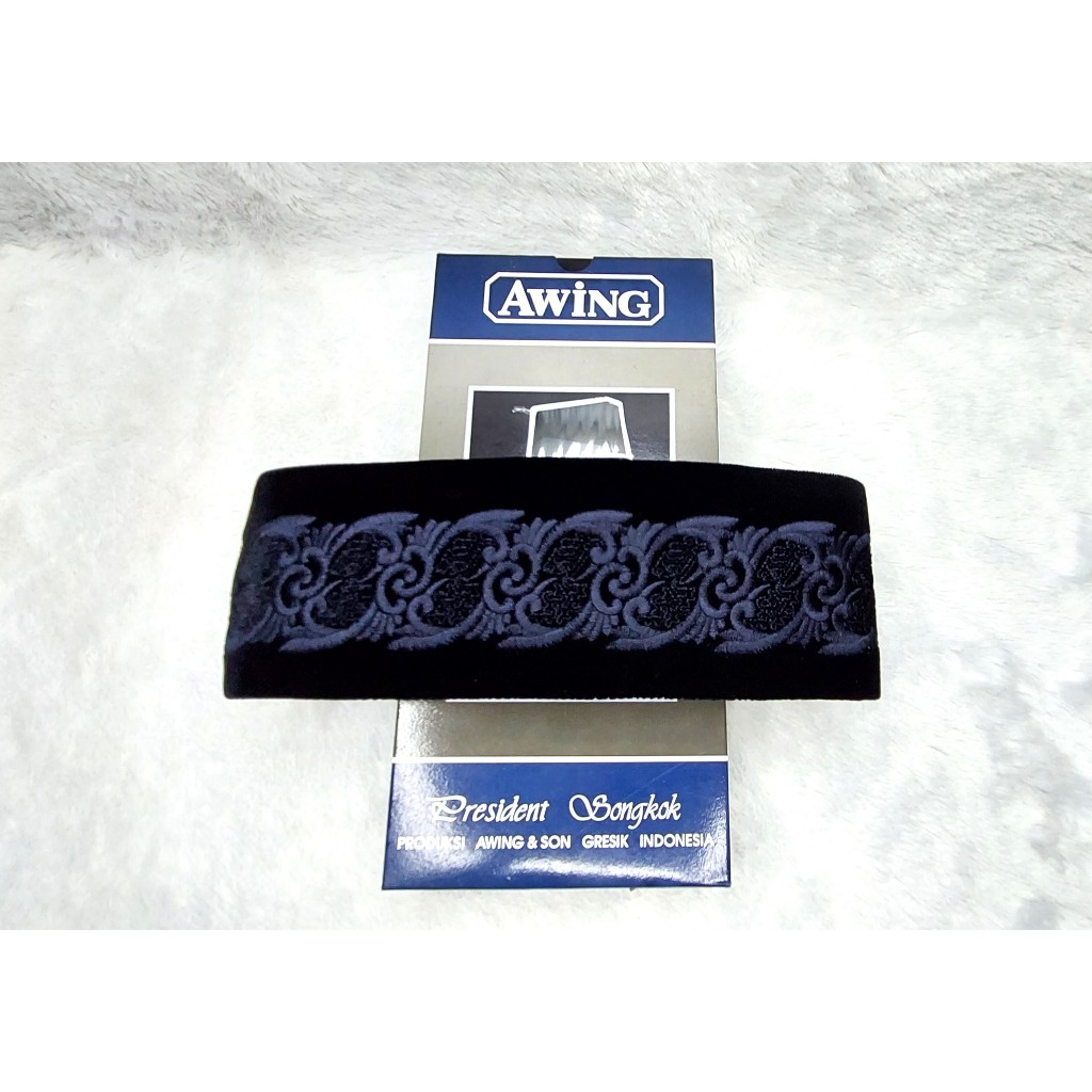 AWING Songkok Hitam Motif Bordir Ananta 2 Klasih Awing Original
