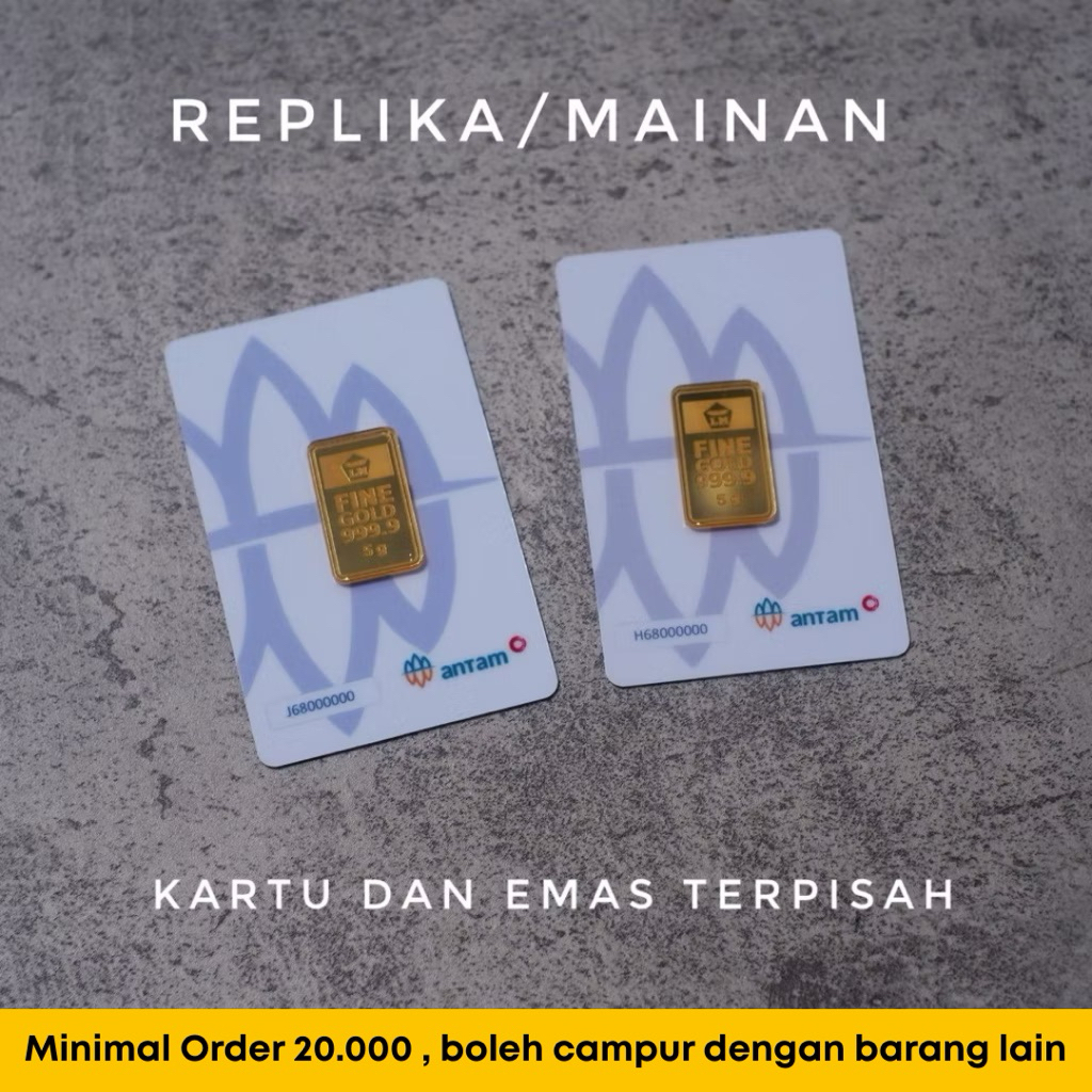 KARTU TERPISAH REPLIKA LOGAM MULIA EMAS DESAIN BARU MAINAN