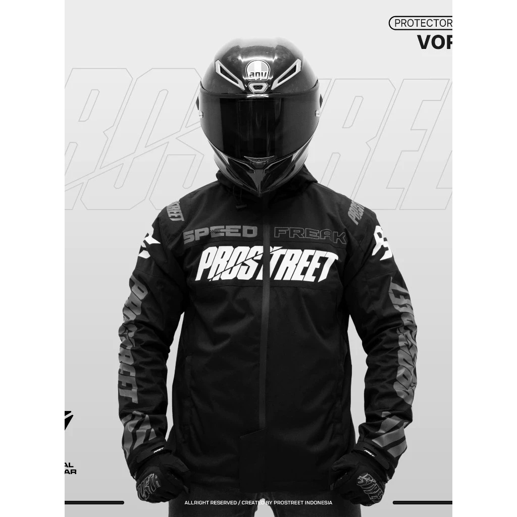 Jaket Motor Prostreet Vortex Black Taslan Mesh
