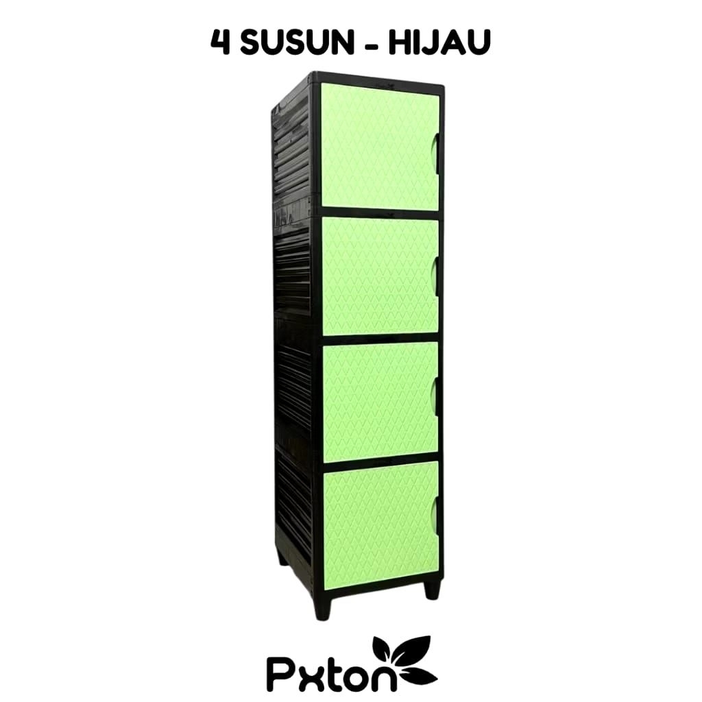 Lemari Pxton Flash 1pintu 4 Susun Bahan Plastik Tebal Kokoh UK 30x35x157