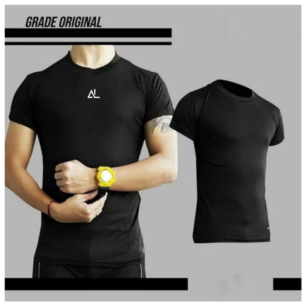 BAJU MANSET SPORT BASELAYER LENGAN PENDEK OLAHRAGA FUTSAL GYM BAJU DALEMAN OLAHRAGA PRIA