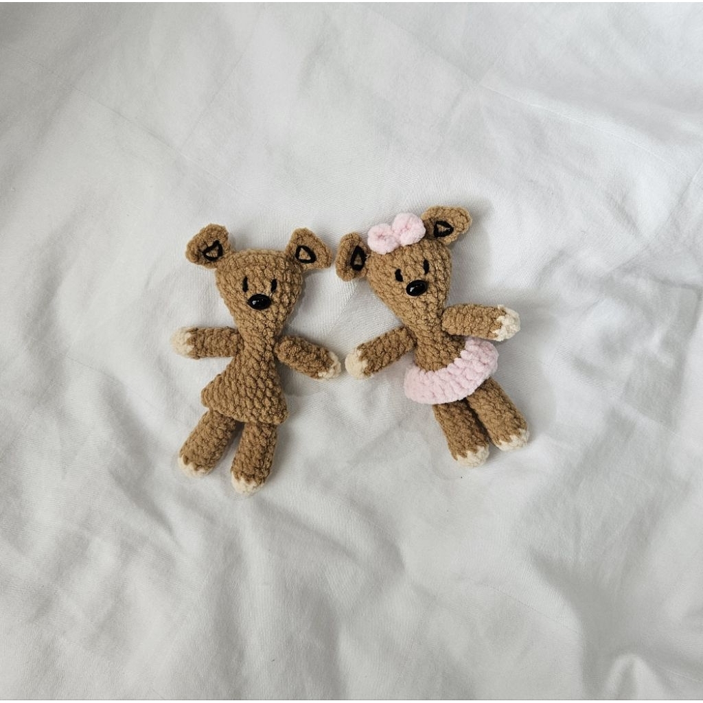 alieracraft - Gantungan Kunci crochet / rajut mr teddy dan mr lottie inspired by mr bean cartoon
