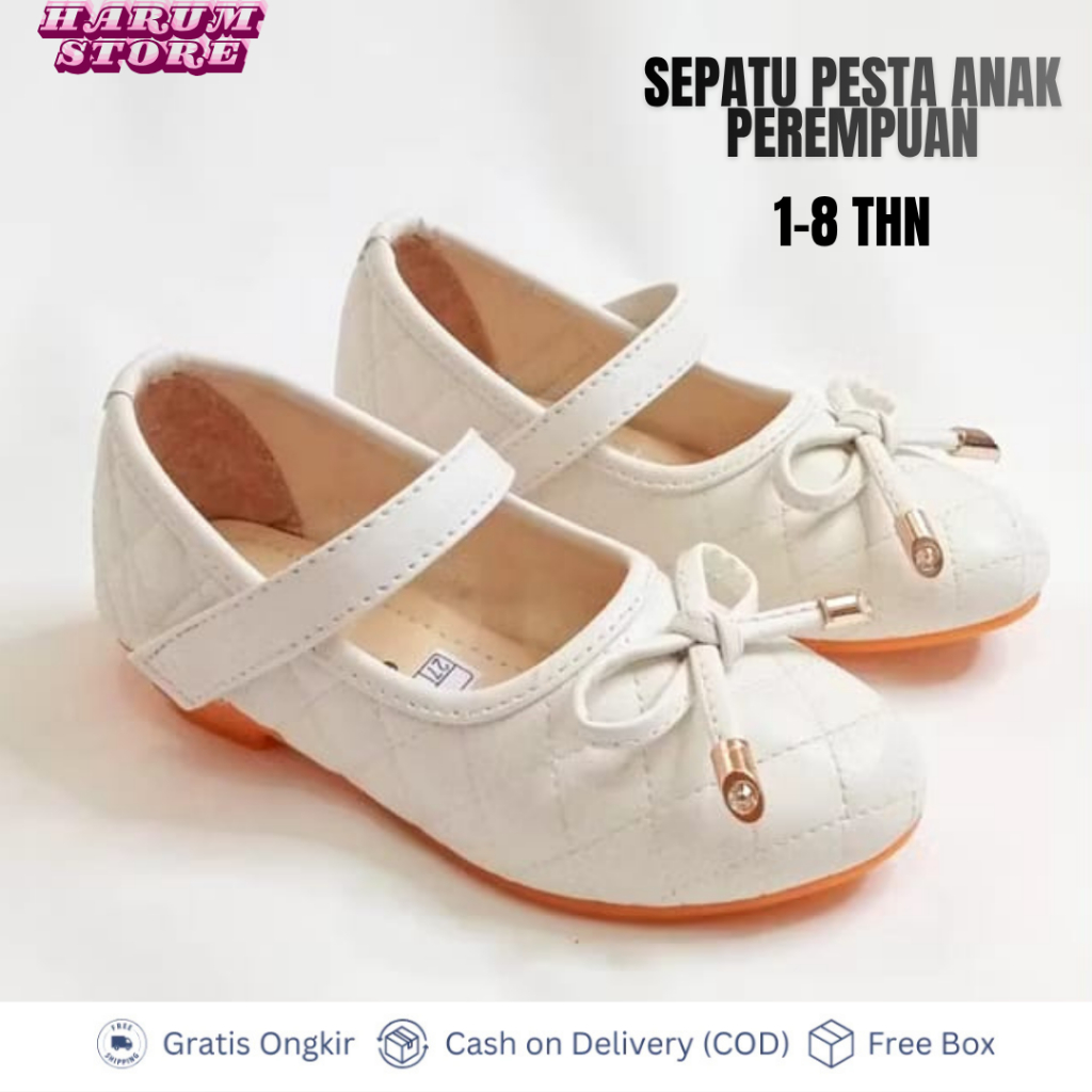 sepatu balet anak perempuan model terbaru 2025 / sepatu anak perempuan model pita simpel elegan / se