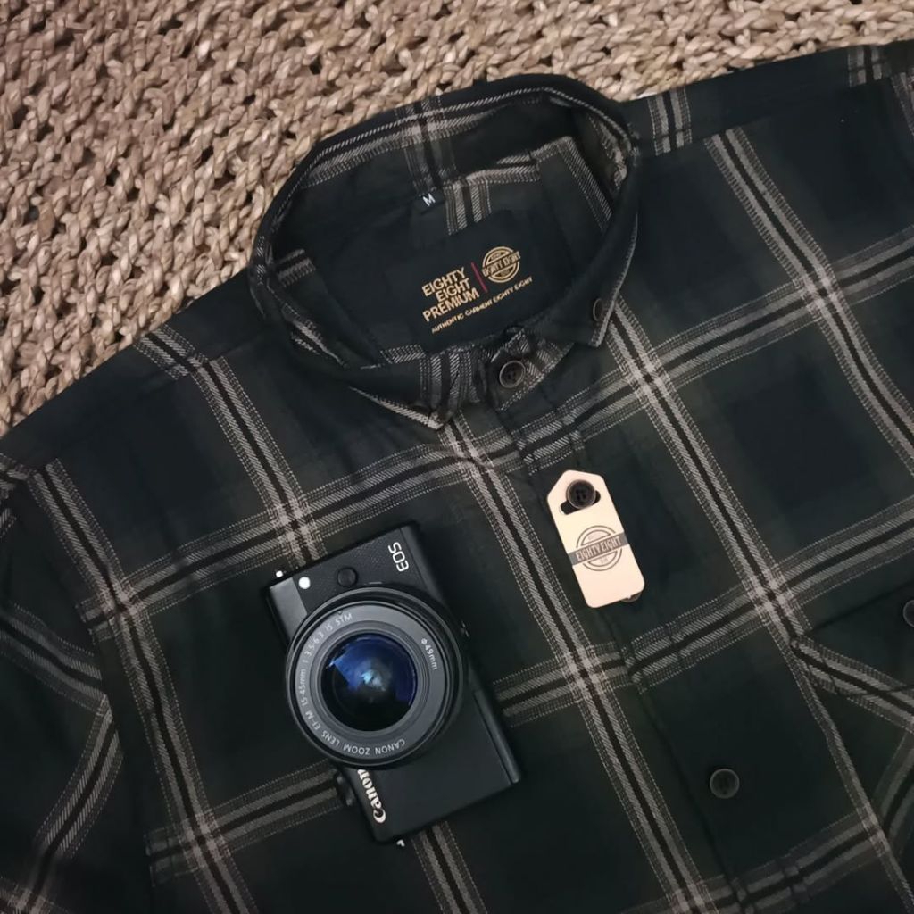 F2D Kemeja Flanel Dark Brown Elegant Best Seller / flanel/hem pria/ flanel pria/ kemeja flanel/ eigh