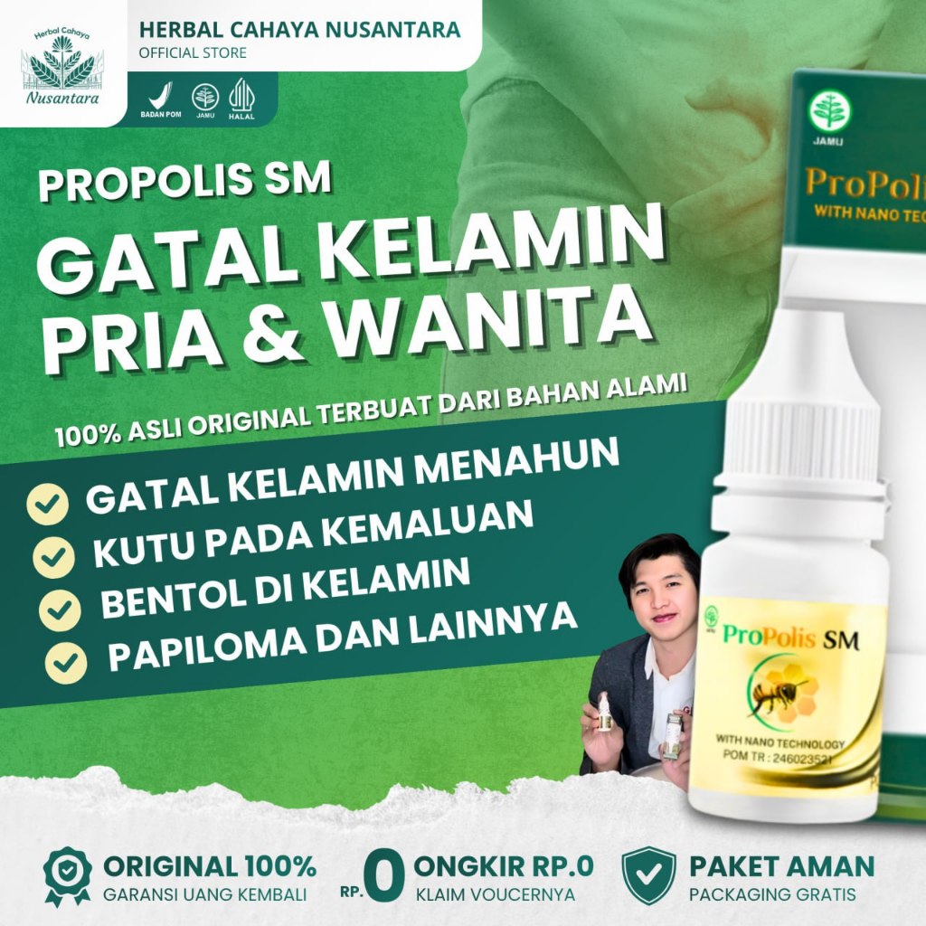 Obat Gatal Kelamin Pria & Wanita | Buah Zakar Gatal Selangkangan Babak Dermatitis Propolis SM Asli