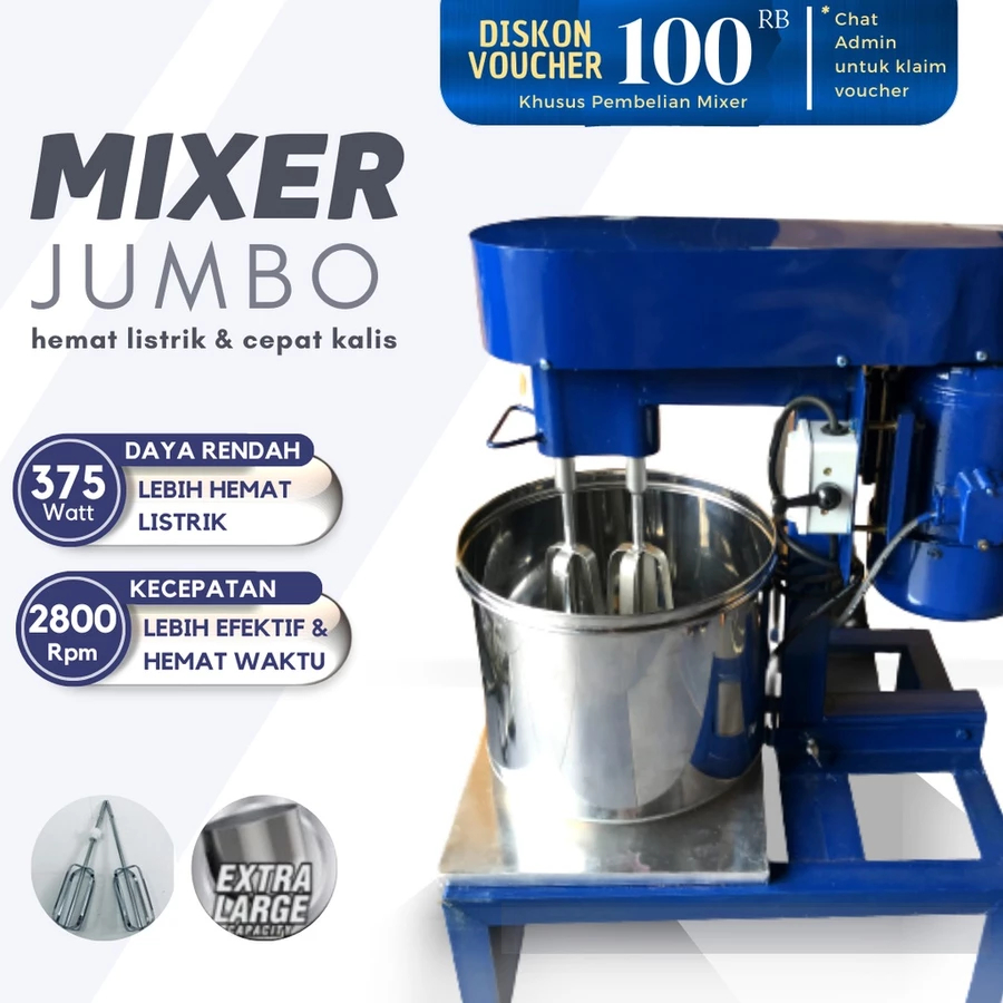 MIXER BESAR UNTUK ES KRIM DAN MARTABAK / MIXER JUMBO 15 LITER UNTUK ES KRIM / MIXER JUMBO ADONAN KUE