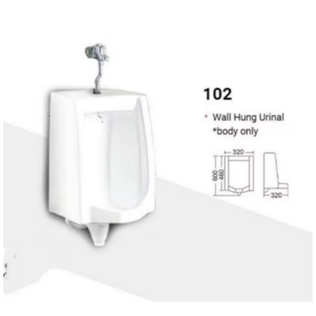 Urinal Urinoir Tempat Buang Air Kecil OULU Komplit + Pipa Pembersih  - Luar Medan
