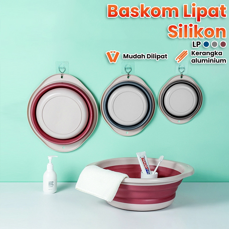 Baskom Plastik Lipat / Portable Silikon Baskom / Baskom Lipat Portabel Multifungsi Baskom Plastik Li