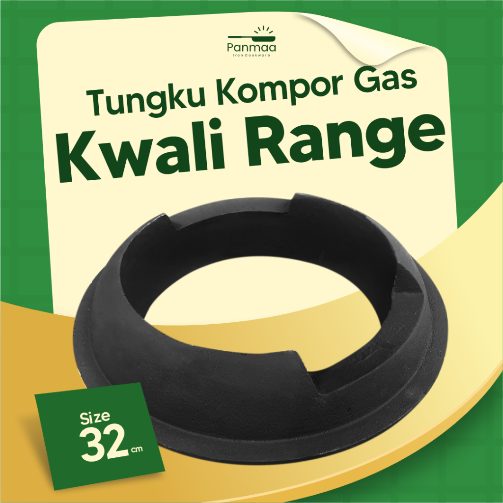 Tungku kompor gas kwali range 32 cm besi cor / kuali range MBG besi cor / cast iron