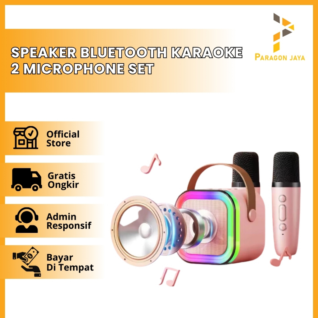 Speaker Bluetooth Karaoke 2 Microphone Set Salon Bluetooth Speaker Karaoke Mini Portable Karaoke Spe
