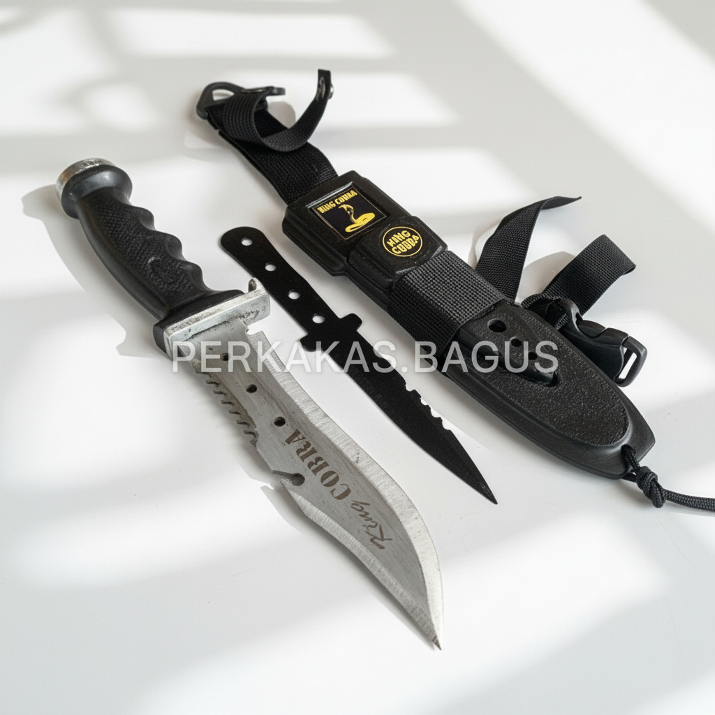 Pisau Survival Outdoor Militer Hunting Camping Asli Baja