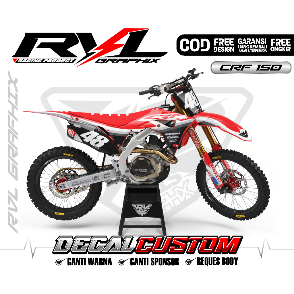 DECAL STICKER CRF 150/250 CUSTOM PREMIUM