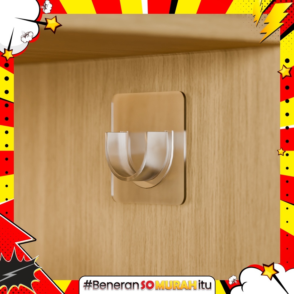 Tempelan Hook Braket Pengait Jepit Tirai Gorden Fleksibel Tempel Dinding Tanpa Bor Baut