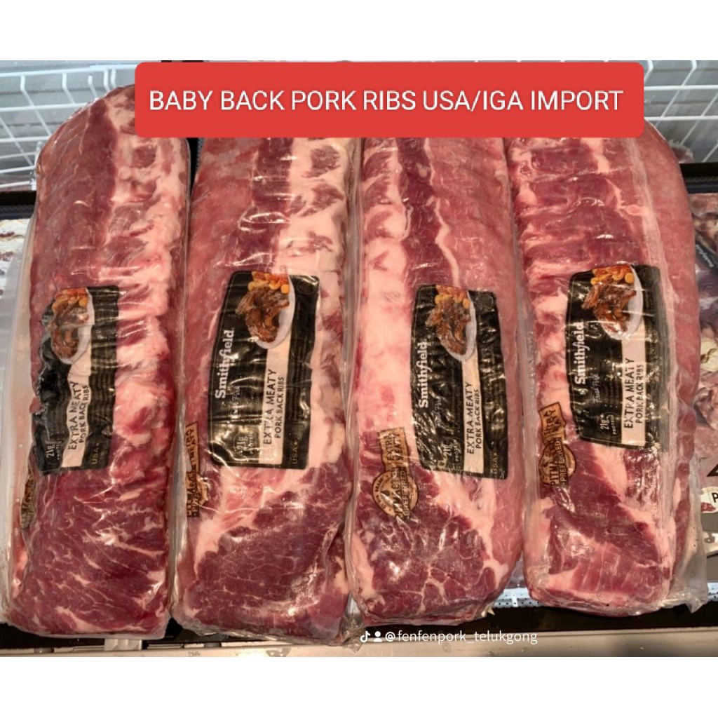 BABY BACK PORK RIBS USA/IGA IMPORT. DAGING TEBAL& LEMBUT