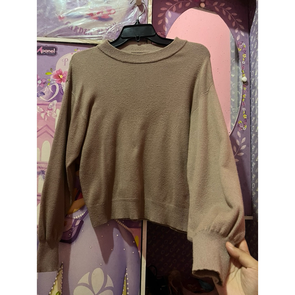 INGNI top knit rajut kutub tangan balon